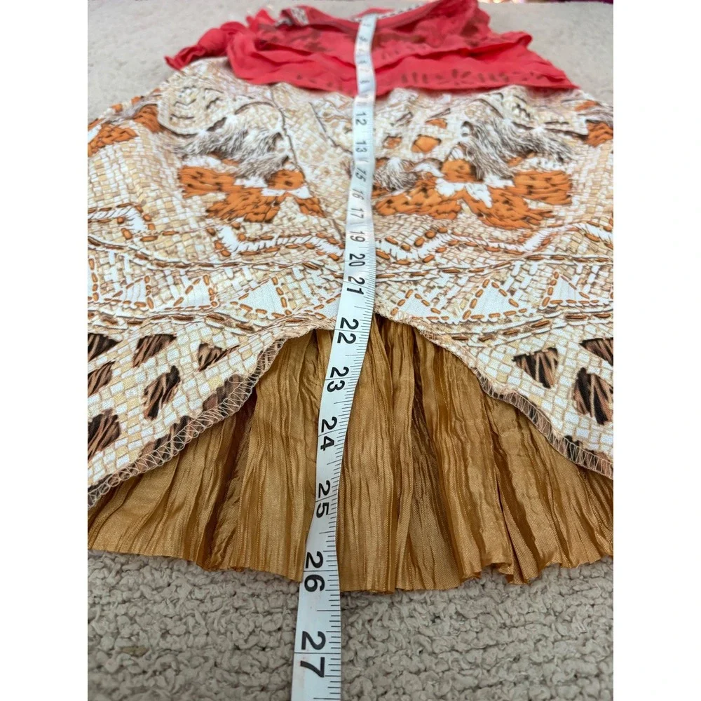 Disney Moana Girls Costume Dress Red Tan Tribal Floral Size S 6/6X 99475L NEW